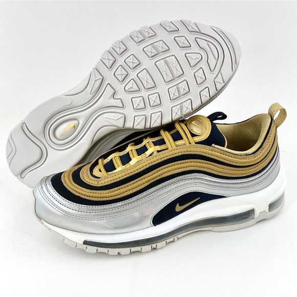 Nike Air Max 97 Metallic Gold Silver Women's Size 9 Sneakers Shoes - Picture 2 of 12